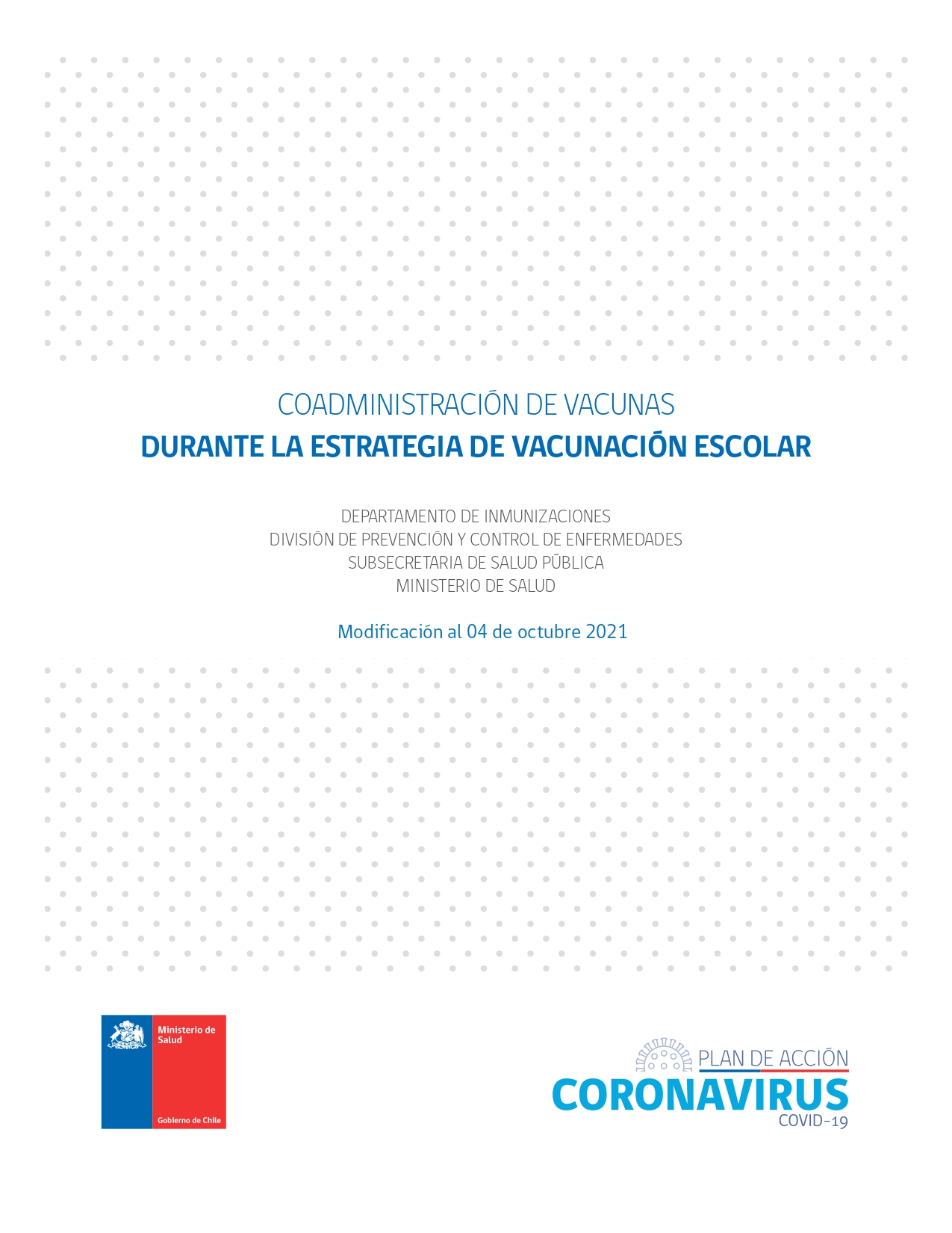 Coadministración de vacunas durante la estrategia de vacunación escolar