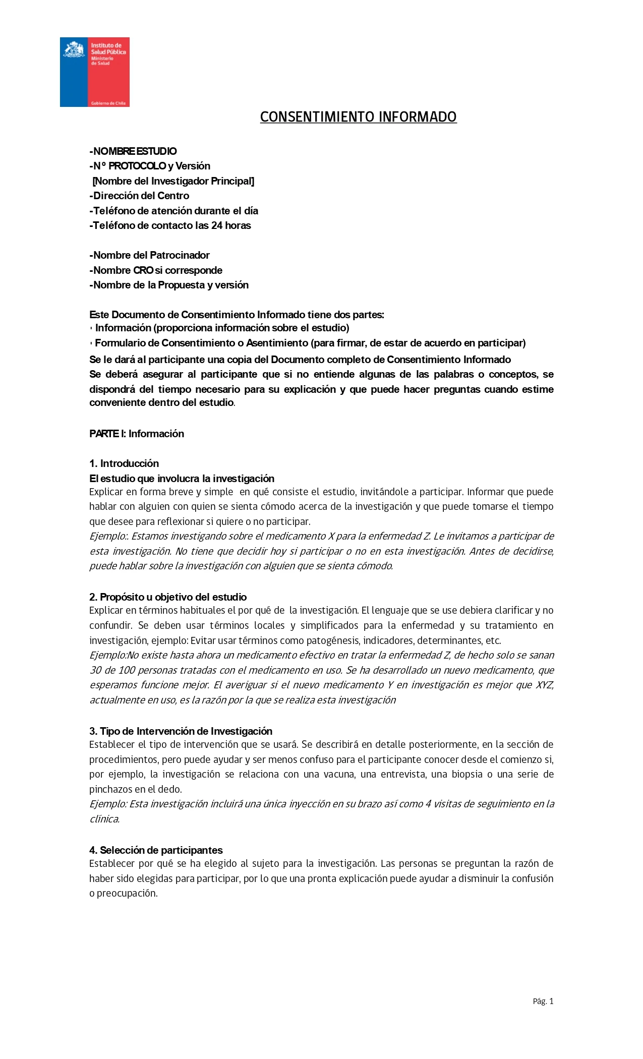 Modelo de elaboración del consentimiento informado