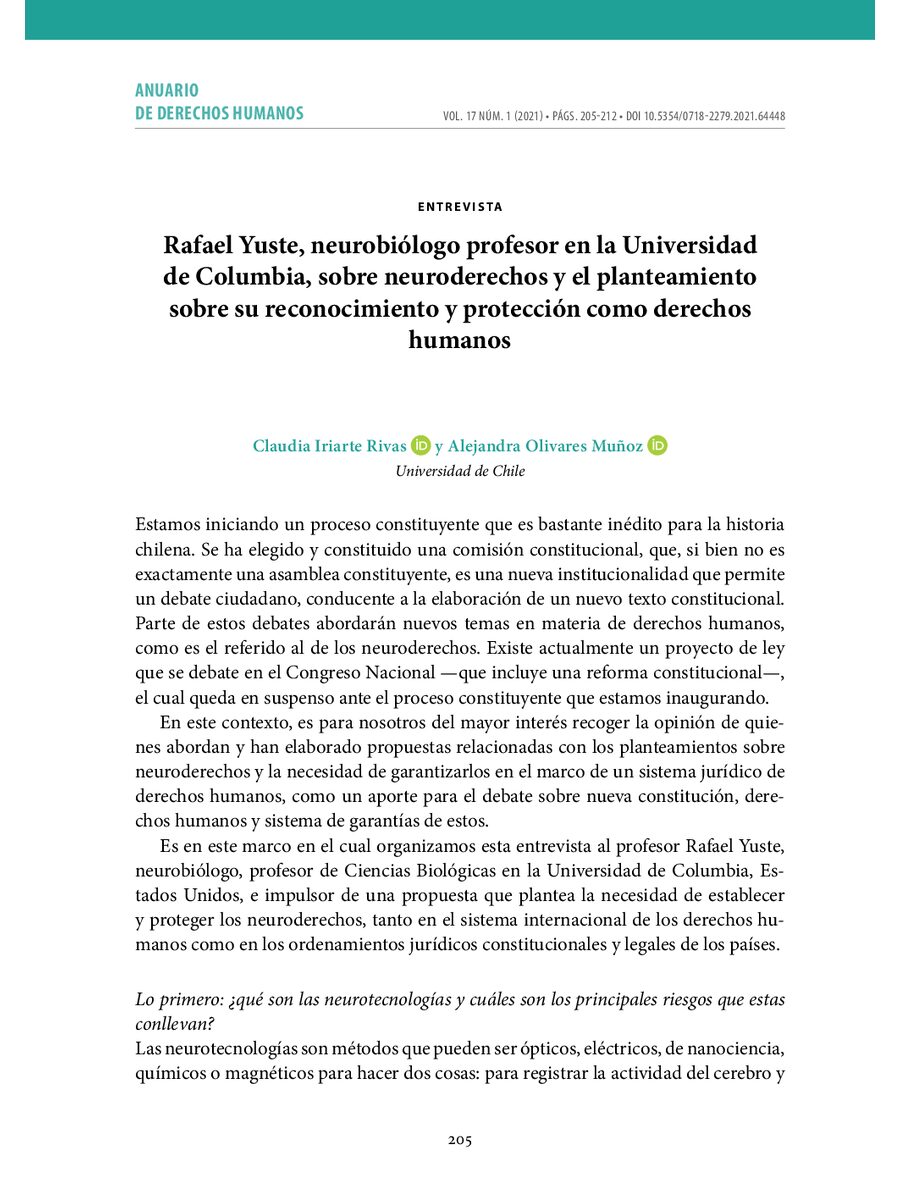RAFAEL YUSTE, NEUROBIÓLOGO PROFESOR EN LA UNIVERSIDAD DE COLUMBIA, SOBRE NEURODERECHOS