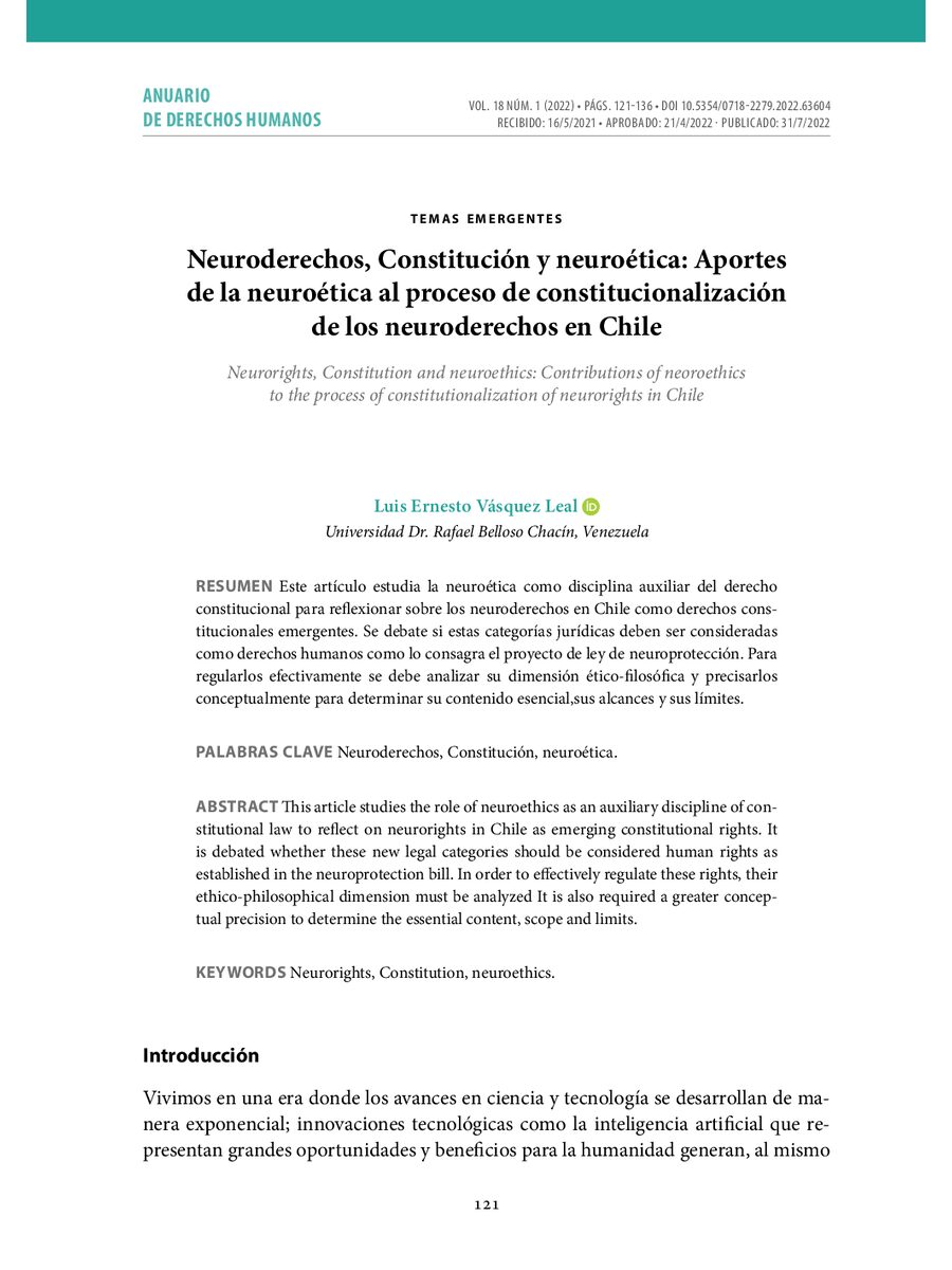 Neuroderechos, Constitución y Neuroética.