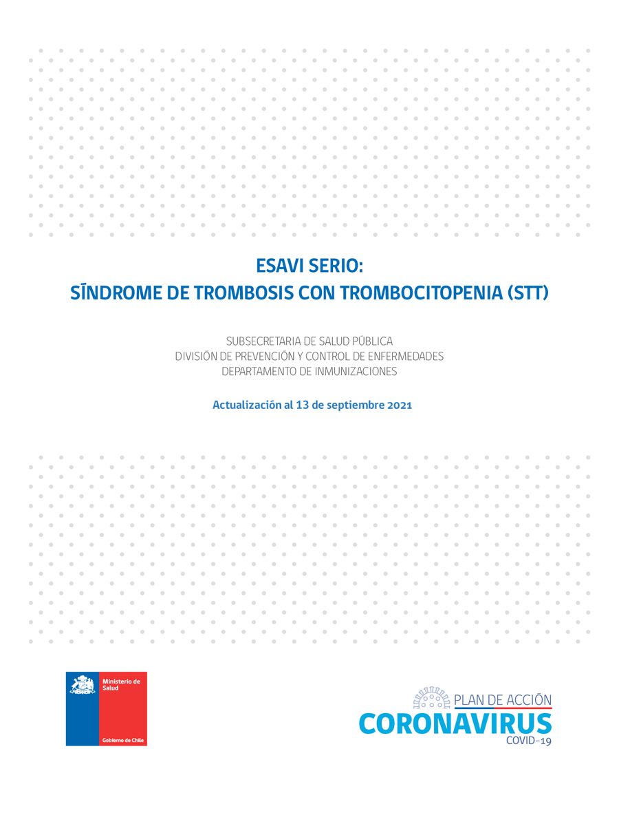 ESAVI serio: Síndrome de Trombosis con Trombocitopenia (STT)