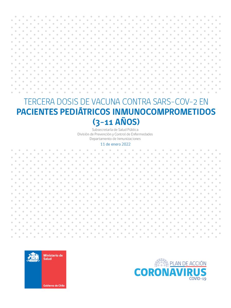 Dosis de refuerzo de vacuna contra Sars-Cov-2 en pacientes pediátricos inmunocomprometidos (3-11años)