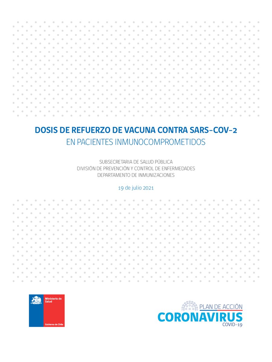 Dosis de refuerzo de vacuna contra Sars-Cov-2 en pacientes inmunocomprometidos