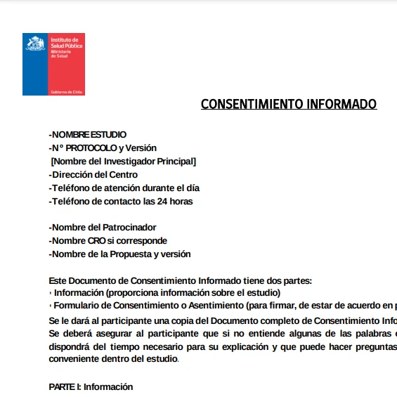 Modelo de elaboración del consentimiento informado
