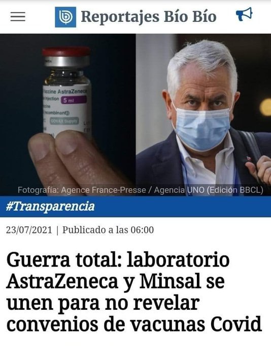 Guerra total: laboratorio AstraZeneca y Minsal se unen para no revelar convenios de vacunas Covid