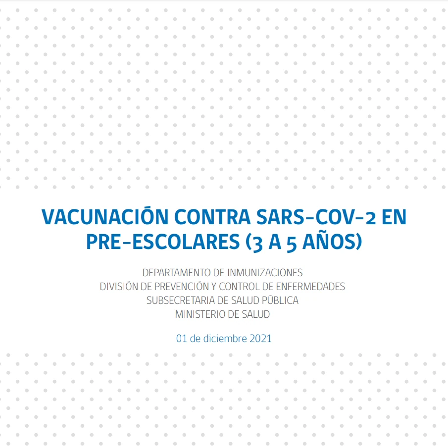 Vacunación contra Sars-Cov-2 en pre-escolares (3 a 5 años)